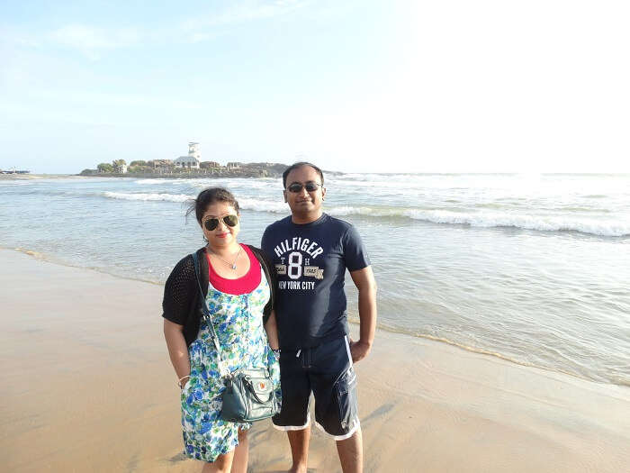 Suvankar and his wife in Kovalam