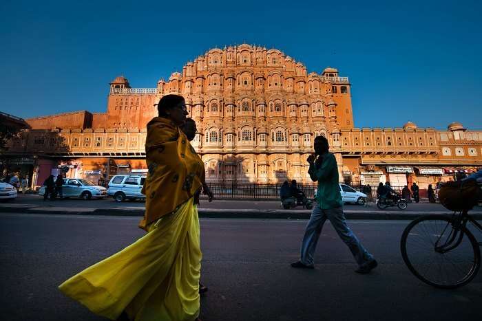 A splendid view of the Hawa Mahal in Jaipur