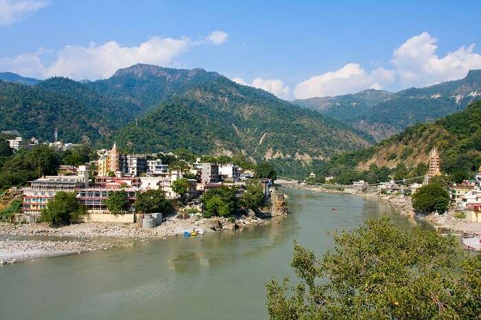 Holy Ganges river that flows through Rishikesh