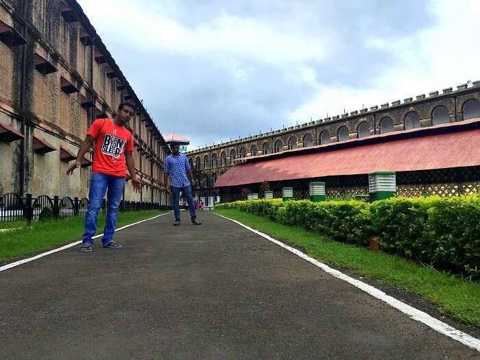 Jay and his friends at the Cellular jail in Andaman