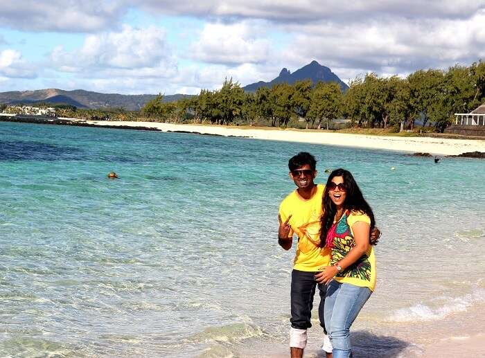 Pristine beach in Mauritius