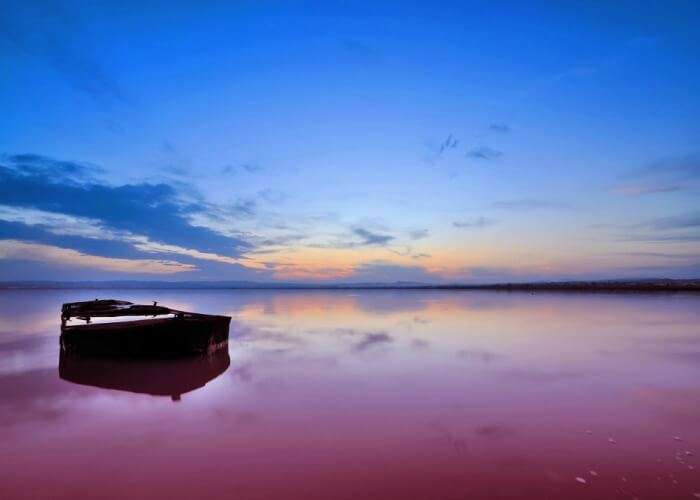 Mesmerizing view of the pink waters at Retba Lake