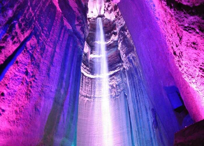 A beautiful underground waterfall