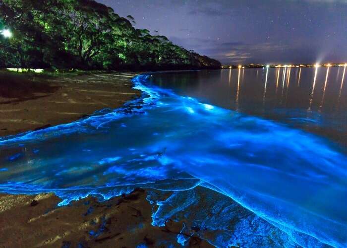 Night view of one of the famous island in Maldives