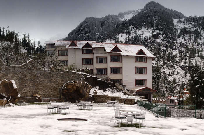 Beautiful view of a resort in Manali