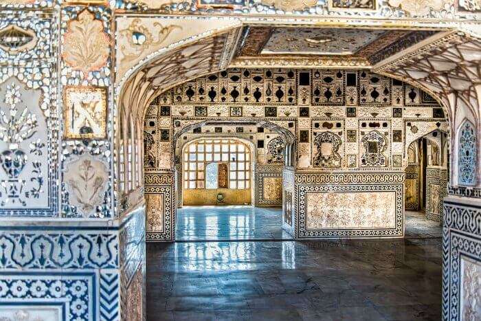 The glittering interiors of Amber Fort are a sight to behold