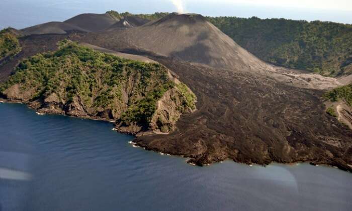 The lava flow at Barren Island 