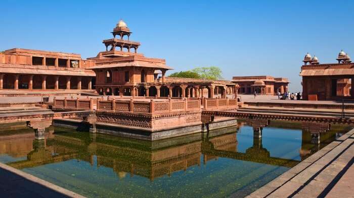 The delightful, crimson coloured Fatehpur Sikri