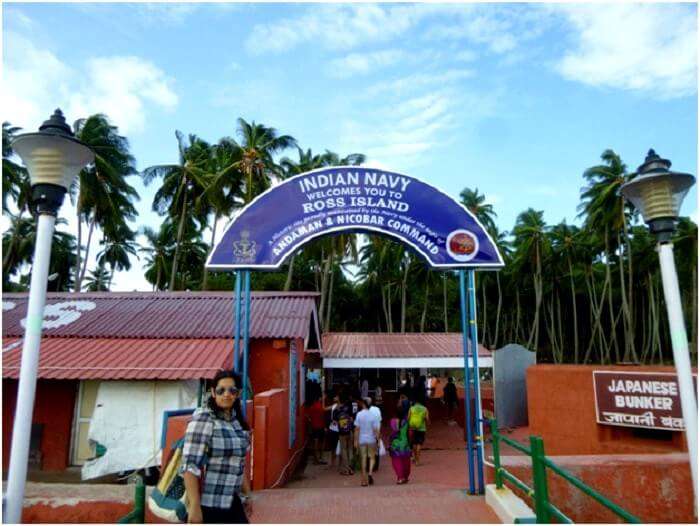 Aashishs wife at Ross island in Andaman