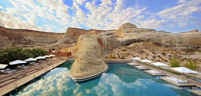 Exotic pool at the Amangiri resort in Utah 