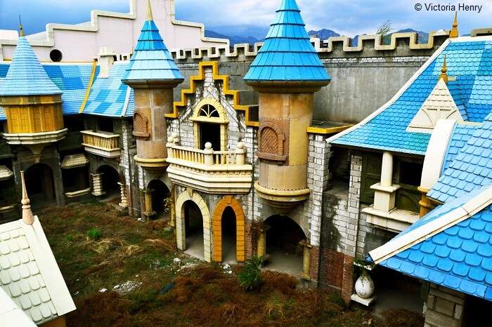 A beautiful shot of the abandoned Wonderland Amusement Park in Beijing