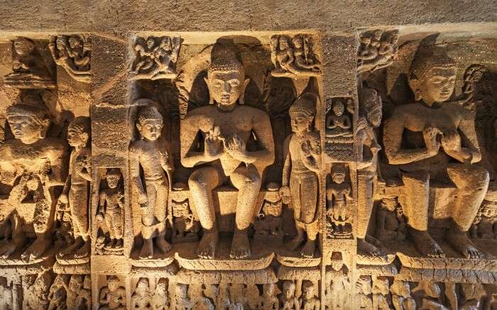 Buddhist sculptures in Ajanta Caves