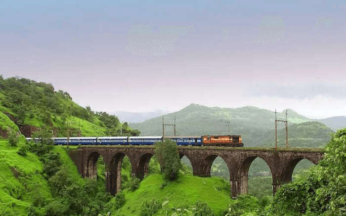 Railway line in Western Ghats region