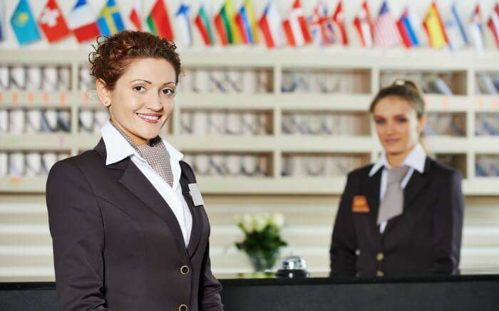 Female receptionists at a hotel