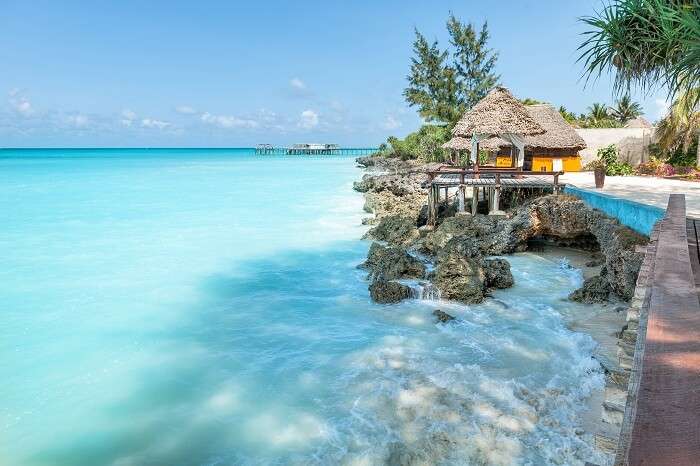 A beautiful snap of huts on the beach of Zanzibar