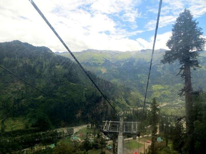 View from the top of Ropeway in Solang Valley