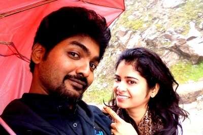 Rohit and his wife enjoying the rain