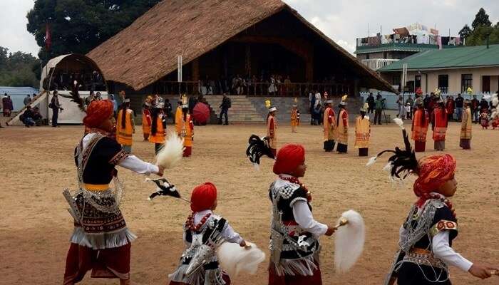 Locals perform dances during the Ka Pomblang Nongkrem festival