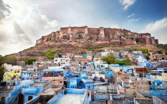 Mehrangarh Fort looking over the Blue City of Jodhpur