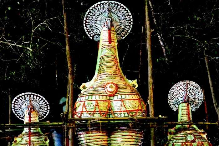 One of the beautiful sights from the Neelamperoor Padayani festival in Kerala
