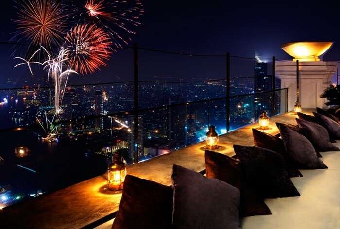 View of fireworks from Distil Lebua