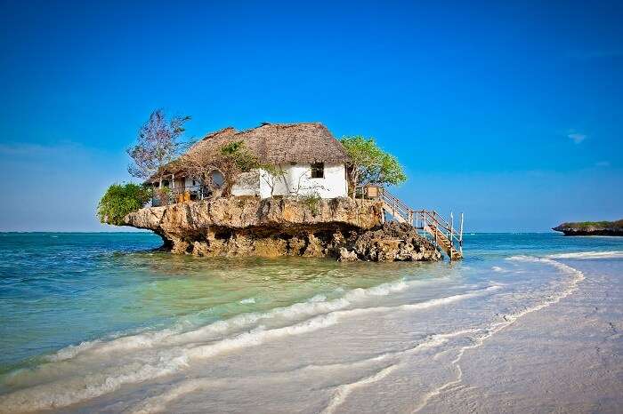 Rock Restaurant over the sea in Zanzibar