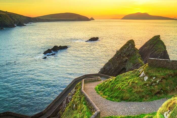 Sunset over Dunquin bay on Dingle Peninsula