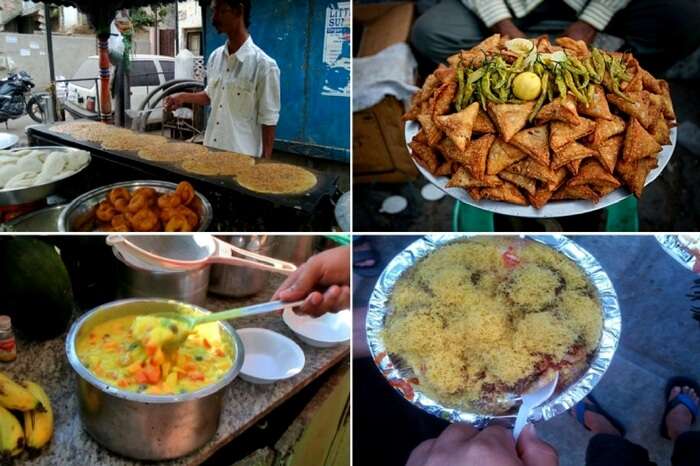 South Indian specialities in Golconda street in Hyderabad