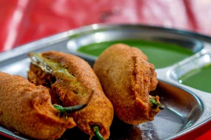 Mirchi bajji served at Lamakaan in Banjara Hills