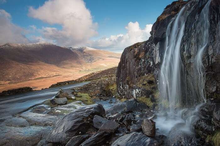 Waterfall on The Connor Pass at the Dingle Peninsula