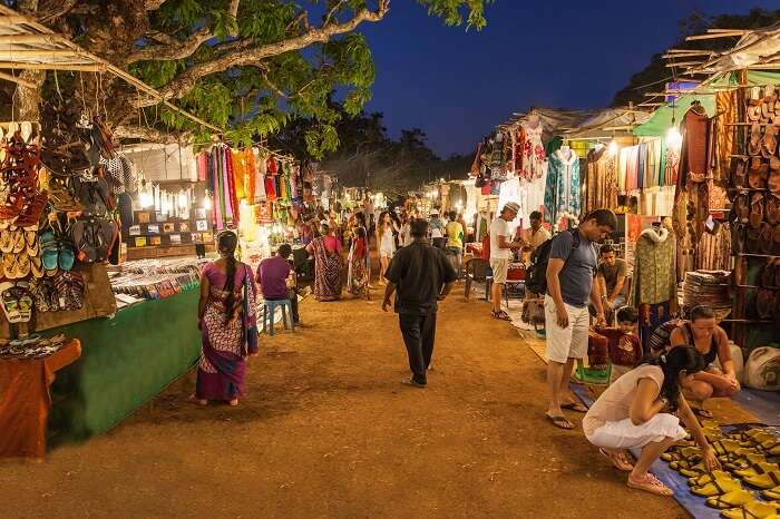 The bustling Arpora Saturday Night Market in Goa