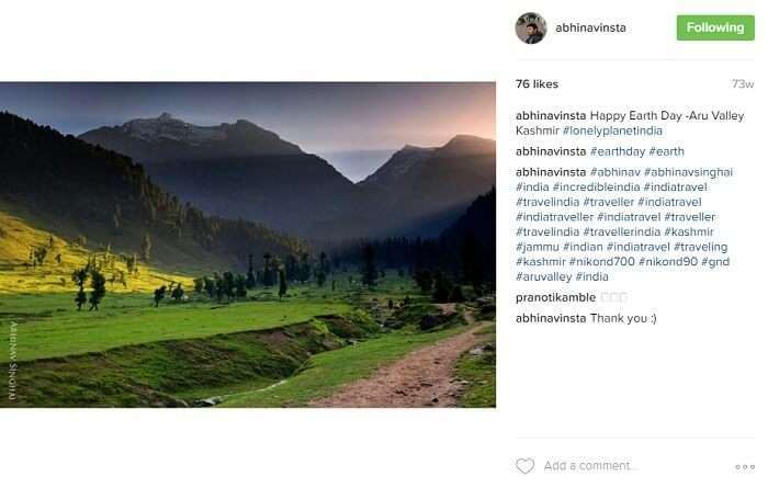 Beautiful landscape of Aru Valley in Kashmir