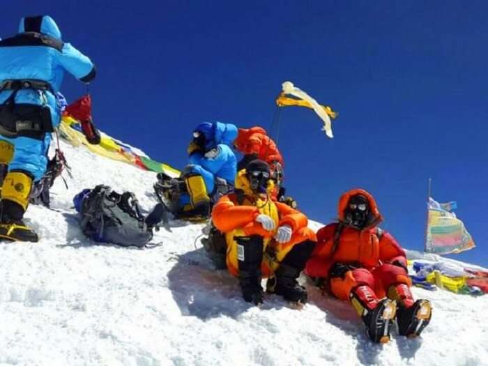 Bhagwan and Ritesh celebrate on their way to Mt Everest