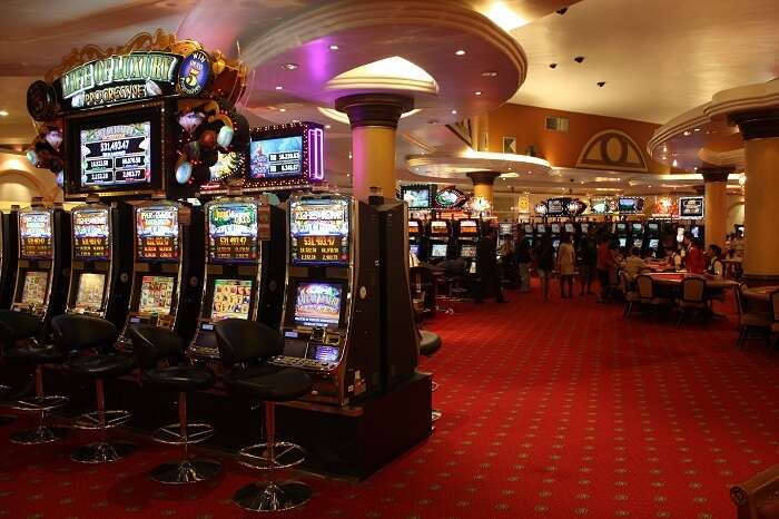 A snap shot of the interiors of a casino in Poipet