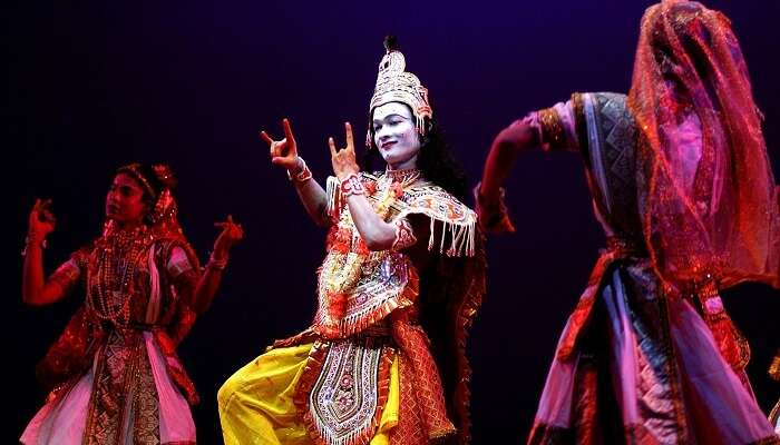 A Vaishnav performance by the locals during the Majuli Festival in November in India