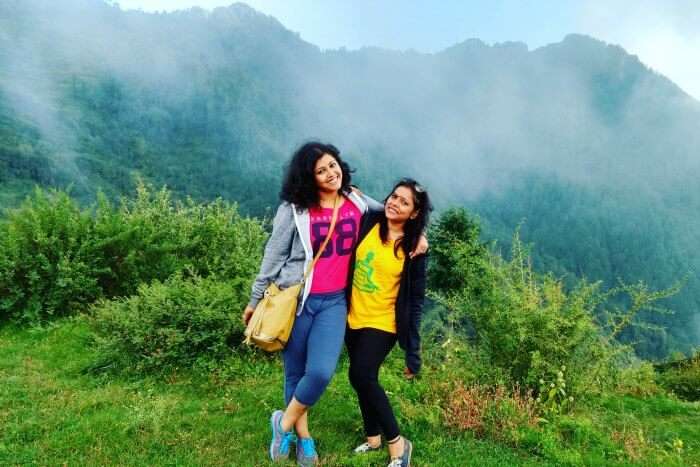 radhika and her friend in Dhanaulti