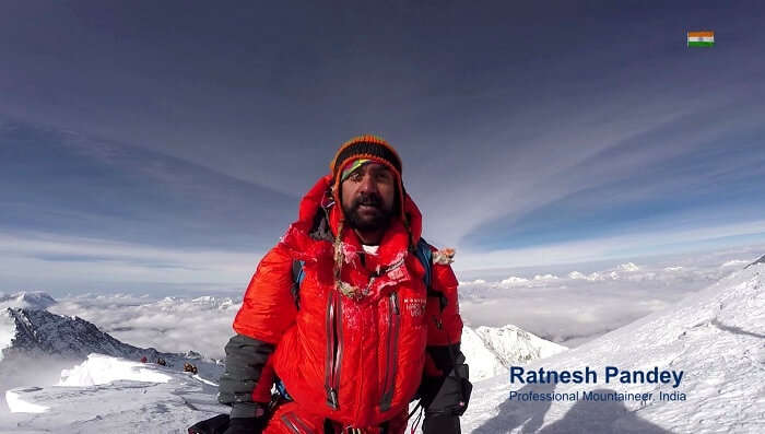 Ratnesh Pandey on top of Mt Everest