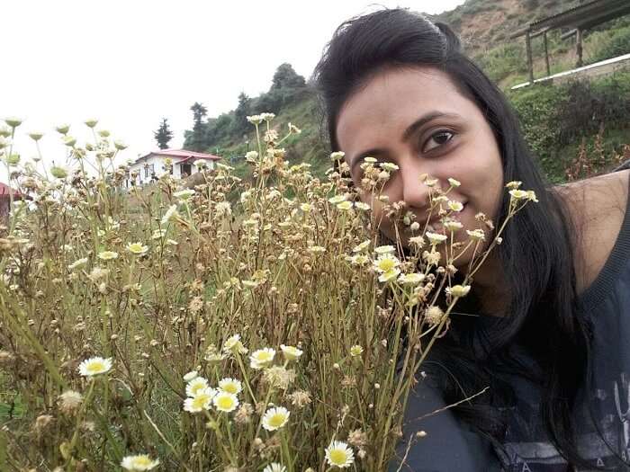 Anamika enjoying the greenery in Chakrata