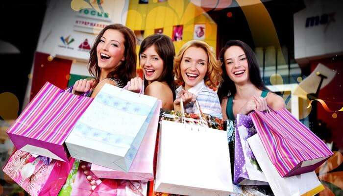 Tourists indulge in shopping at the Focus Mall in Kerala