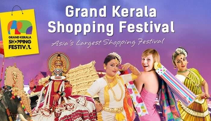 A promotional poster of the Grand Kerala Shopping Festival