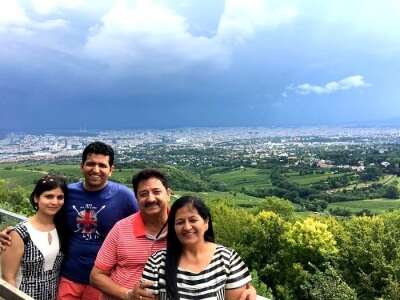 Kaushic and his family in Europe