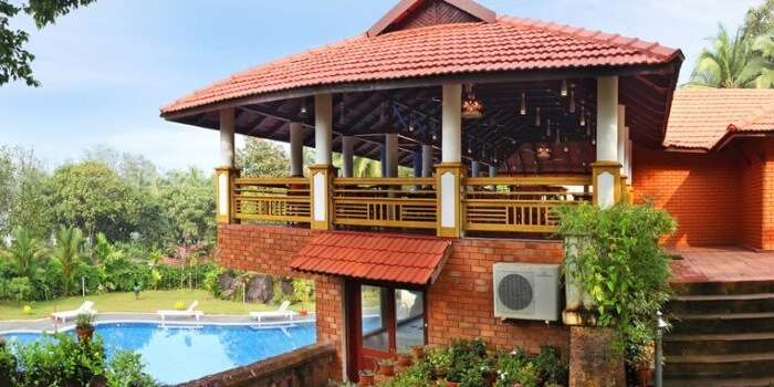 A snap of the swimming pool and other amenities at the Kappad Beach Resort