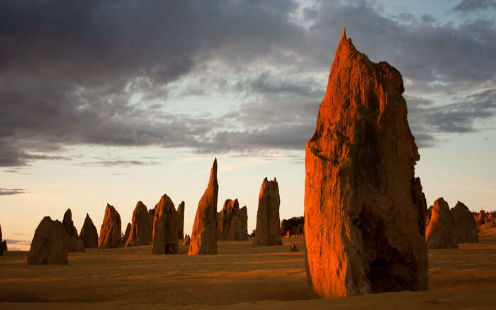 Towering rocks in Nambung National Park