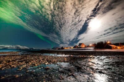 Aurora borealis occurring in Norway