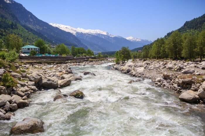 River Beas flowing through the Kullu valley