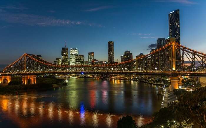 Story Bridge in Brisbane at night 