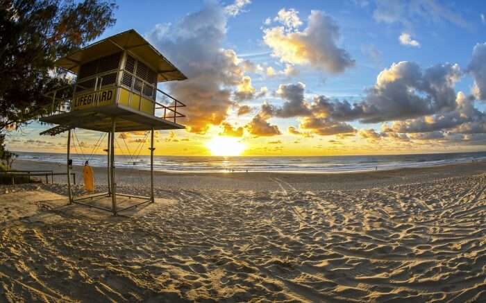 Sunset in Surfers Paradise located in Gold Coast City 