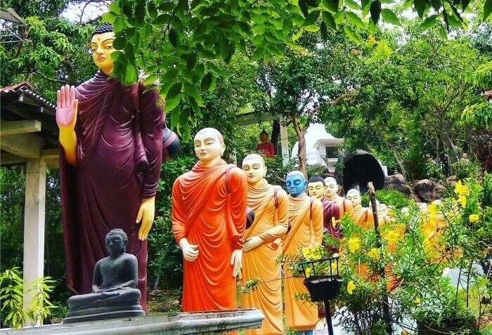 A peaceful Buddhist monastery on an island in Bentota