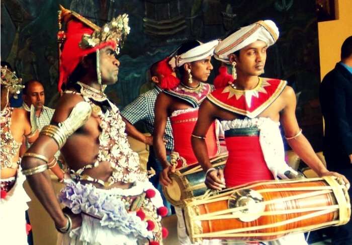 dancers at a wedding in our hotel in kandy