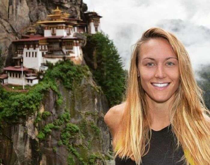 Cassie on the Tigers Nest Trek in Bhutan